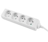 Lanberg power strip 1.5m, 4 sockets, french quality-grade copper cable, white