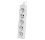 Lanberg power strip 1.5m, 5 sockets, french quality-grade copper cable, white