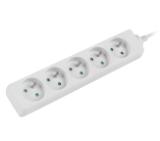 Lanberg power strip 3m, 5 socket,s french quality-grade copper cable, white