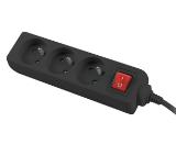 Lanberg power strip 1.5m, 3 sockets, french with circuit breaker quality-grade copper cable, black