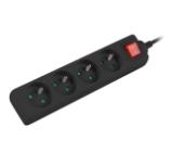 Lanberg power strip 1.5m, 4 sockets, french with circuit breaker quality-grade copper cable, black
