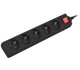 Lanberg power strip 1.5m, 5 sockets, french with circuit breaker quality-grade copper cable, black