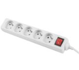 Lanberg power strip 3m, 5 sockets, french with circuit breaker quality-grade copper cable, white