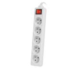 Lanberg power strip 3m, 5 sockets, french with circuit breaker quality-grade copper cable, white