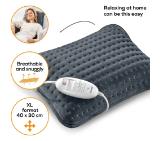 Beurer HK 48 Cosy Heat Pad; 3 temperature settings; auto switch-off after 90 min; washable on 30°; reversable cushion; with inner pad; removable switch; fleece fibre; 40(L)x30(W) cm