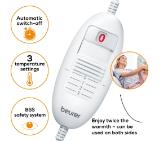 Beurer HK 48 Cosy Heat Pad; 3 temperature settings; auto switch-off after 90 min; washable on 30°; reversable cushion; with inner pad; removable switch; fleece fibre; 40(L)x30(W) cm