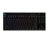 Logitech G Pro TKL Keyboard, GX Clicky, Lightsync RGB, Detachable Cable, 3-Step Angle Adjustment, 12 Programmable F Keys, Black