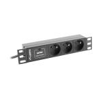 Lanberg power distribution unit (PDU) 10"1U 16A 3X 230V PL 2M, black