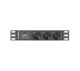 Lanberg power distribution unit (PDU) 10"1U 16A 3X SCHUKO 2M, black