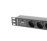 Lanberg power distribution unit (PDU) 10"1U 16A 3X SCHUKO 2M, black