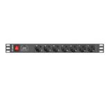Lanberg power distribution unit (PDU) 19"1U 10A 7 SOCKETS SCHUKO 2M, black