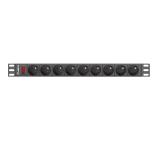 Lanberg power distribution unit (PDU) 19"1U 16A 9 SOCKETS 3M, black