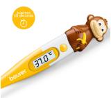 Beurer BY 11 Monkey clinical thermometer, Contact-measurement technology,temperature alarm as from 37.8 C°, Display in C° and F°,Flexible measuring tip;Protective cap; Waterproof tip and display