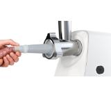 Bosch MFW2517W, Meat mincer, SmartPower Meat mincer from SmartPower range: 1500W, 1,7 kg/min, 2 sieves, 1 sausage horn, fruit press attachment, shredder with 3 barrels, no reverse, white