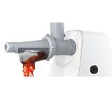 Bosch MFW2517W Meat mincer SmartPower; 350W - 1500W; Discs: 3.8/ 8 mm, Sausage attachment; Shredding nozzle, 3 tanks; Fruit pressing attachment; Out: 1.7kg/min; White