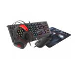 Genesis Gaming Combo Set 4In1 Cobalt 330 RGB Keyboard + Mouse + Headphones + Mousepad, US Layout + Genesis Laptop Backpack Pallad 300 Black 15,6"