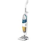 Rowenta RY8561WH, CLEAN & STEAM ALL FLOORS, cyclonic technology, 1700 W, up to 30 min. staem running time, 30 sec.heating time, Dual Clean & Steam suction head, dust container/bag 0.5 L, water tank 0.4 L, additional cleaning accessories; White, Dark Blue