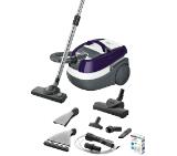 Bosch BWD41740, 3in1 vacuum cleaner for dry and wet cleaning, 2,5 lt dust container, 1700 W, EPA 10 primary filter, 9 m radius, liquid pick-up nozzles, water tank: 5 l, aubergine-white-grey