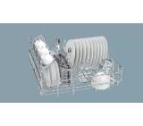 Bosch SKS62E38EU SER4; Economy; Compact dishwasher, F, Polinox, 6 place settings, 8l, 49dB, silver inox painted, display, Glass