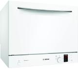 Bosch SKS62E32EU SER4; Economy; Compact dishwasher, F, Polinox, 6 place settings, 8l, 49dB, white, display, Glass