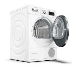 Bosch WTW855H0BY SER8; Premium; Tumble dryer with heat pump 9kg A++ / A cond. drain set 65 dB, HC, interior light, chrome blackgrey door