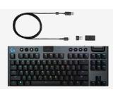 Logitech G915 Wireless TKL Keyboard, GL Linear Low Profile, Lightspeed Wireless, Lightsync RGB, Game Mode, Media Controls, Carbon