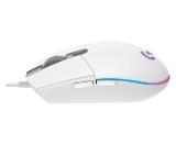 Logitech G102 Mouse, Lightsync RGB, 8000 DPI, 6 Programmable Buttons, White
