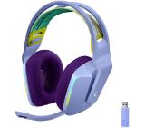 Logitech G733 Wireless Headset, Lightsync RGB, Lightspeed Wireless, PRO-G 40 mm Drivers, DTS Headphone:X 2.0 Surround, Blue Voice Microphone, 278 g, Lilac