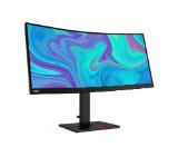 Lenovo ThinkVision T34w-20 WQHD, Vertical Alignment, Curved, 21:9, 3440x1440, 17 ms, 350 nits, 3000:1, HDMI, DP, USB Type-C Gen1, Tilt, Swivel,Height Adjust Stand