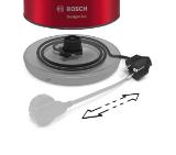 Bosch TWK3P424, Kettle, DesignLine, 2000-2400 W, 1.7 l, Red