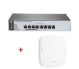 HP 1820-8G-PoE+ (65W) Switch + Aruba Instant On AP11 (RW) Access Point