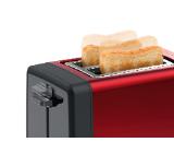 Bosch TAT4P424, Toaster, DesignLine, 820-970 W, Auto power off, Defrost and warm setting, Lifting high, Red