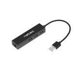 Natec usb 2.0 hub dragonfly 3x port usb 2.0 usb+rj45