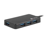 Natec usb 3.0 hub silkworm 4-ports black usb-c