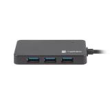 Natec usb 3.0 hub silkworm 4-ports black usb-c