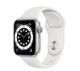 Apple Watch S6 GPS, 40mm Silver Aluminium Case with White Sport Band - Regular