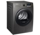 Samsung DV90TA040AX/LE, Tumble Dryer with Heat Pump technology, 9kg, A++, Wrinkle prevention, Quick Dry 35 ', Stainless steel, Black door
