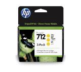 HP 712 Yellow Ink Cartridge 3-Pack