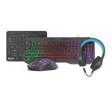 Fury Gaming Combo Set 4in1 Thunderstreak 3.0 Keyboard + Mouse + Headphones + Mousepad, US Layout