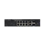 Dell EMC Switch N1108EP-ON, Gigabit, L2, 8x 10/100/1000Mbps half/full duplex ports, 2x GbE RJ45 and 2x GbE SFP interfaces, 8xPoE/PoE+, DNN1108EP, 137W PoE power budget RJ45, FastPoE, Perpetual PoE,1 RU half-width, fanless operation, LL Hardware Warranty