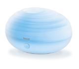 Beurer LA 20 Aroma Diffuser; suitable for water-soluble aroma oils; ultrasound humidification technology; colour-changing LED; tank capacity 80 ml; two power supply USB cable and USB plug; for rooms up to 10 m2