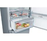 Bosch KGN397LEP SER4 FS fridge-freezer NoFrost, E, 203/60/66cm, 366l(279+87), 39dB, VitaFresh, bottle rack, handles, Inox-look, display