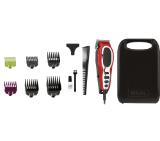 Wahl 79111-2016, CloseCut Red, Corded Clipper Zero-overlap blades provide close cutting, 6 guide combs included
