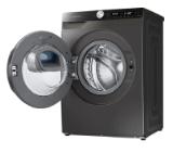 Samsung WW90T554DAX/S7,  Washing Machine, 9kg, 1400 rpm,  Energy Efficiency A, Add Wash, Eco Bubble, Steam Hygiene, Drum Clean, AI Control, Spin Efficiency B, Stainless steel, Black door
