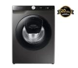Samsung WW90T554DAX/S7,  Washing Machine, 9kg, 1400 rpm,  Energy Efficiency A, Add Wash, Eco Bubble, Steam Hygiene, Drum Clean, AI Control, Spin Efficiency B, Stainless steel, Black door