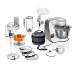 Bosch MUM5XW40, Compact Kitchen Machine, MUM5 scale, 3D Planetary Mixing, 1000 W, add. Meat grinder, Citrus press,White - champagne