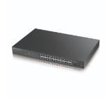 ZyXEL GS1900-24HP v2, 24-port GbE L2 PoE + 2 x GbE SFP slots, Smart Switch, rackmount, 170 Watt