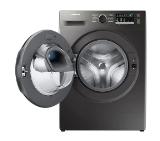 Samsung WW80T4540AX/LE, Washing Machine, 8 kg, 1400 rpm,  Energy Efficiency D, Add Wash,  Hygiene Steam, Spin Efficiency A, WiFi, Stainless steel, Black door