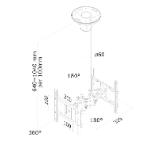 Neomounts by NewStar Flat Screen Ceiling Mount (Height: 64-105 cm) for 2 Monitor Screens