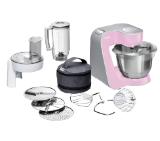 Bosch MUM58K20, Kitchen machine, MUM5, 1000 W, 3D PlanetaryMixing, add. Plastic blender, Pink-Silver